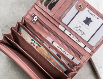 Женский кошелек Cavaldi из прочной воловьей кожи, большая вместимость, прочный RFID.