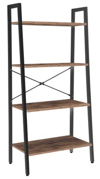 regal polka loft industrialny rustykalny CIEMNY BRĄZ Furnitex 4 PÓŁKI