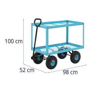 Wózek ogrodowy transportowy 2 poziomy z siatki do 150 kg
