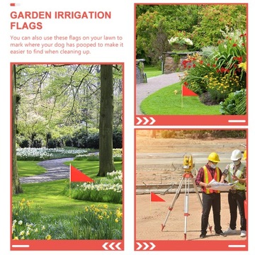 БАМБУКОВЫЕ ДОЛБЫ МАРКЕРЫ С КРАСНЫМ ФЛАГОМ РАЗМЫЧКА ГАЗОНА