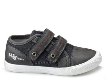 WOJTYŁKO ТУФЛИ СПОРТИВНЫЕ КОЖАНЫЕ С ВНУТРИ КОЖИ НА ЛИПУЧКЕ Размер 31