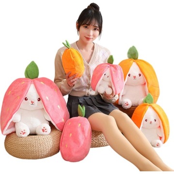 ПЛЮШ-МАСКОТ УШКИ КРОЛИКА КЛУБНИКА 2в1 25 см БОЛЬШОЙ ПЛЮШ КЛУБНИКА