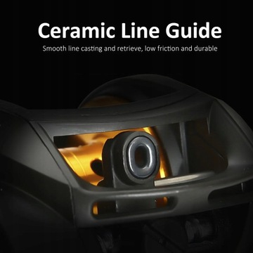 Правосторонняя рыболовная катушка черно-красного цвета.