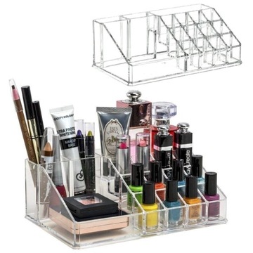 ORGANIZER NA KOSMETYKI 16 PRZEGRÓDEK PRZEZROCZYSTY
