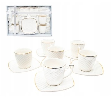 Filiżanka ze spodkiem 6+6 Bella Fiore Meb porcelana 240 ml