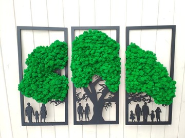 Триптих ДЕРЕВО 75см мох мох УКРАШЕНИЕ С МХОМ семейства мхов