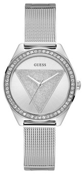 Guess zegarek damski W1142L1 srebrny na bransolecie logo