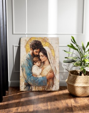 LIVING ROOM IMAGE Святое Семейство на холсте 30x40cm религиозный подарок #909