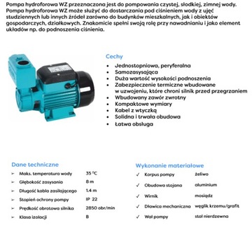 OMNIGENA POMPA HYDROFOROWA WZ 750 Z OSPRZĘTEM 48l/min