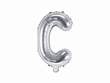 Balon foliowy Litera C 35cm – srebrna