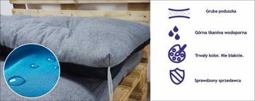 2x Poduszka 120x40 na palete Poduszki na palety EKO kolor siwy 2 sztuki