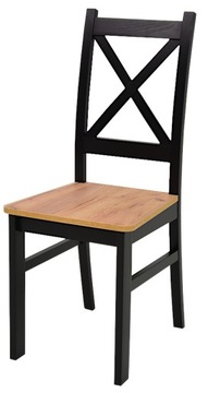 Drewniane krzesło czarne + craft styl nowoczesny