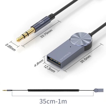 АВТОМОБИЛЬНЫЙ ПЕРЕДАТЧИК ЗВУКОВОЙ ПРИЕМНИК BLUETOOTH 5.0 АДАПТЕР AUX USB