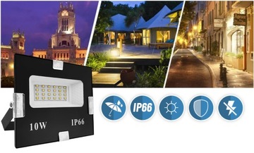 ГАЛОГЕННАЯ СВЕТОДИОДНАЯ ЛАМПА 10ВТ ОТРАЖАТЕЛЬ ХОЛОДНОГО ЦВЕТА IP66