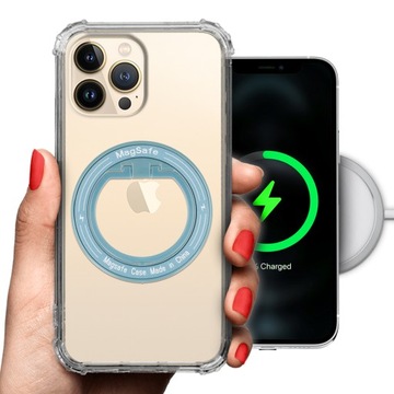 Etui ANTISHOCK RING MAGSAFE do IPHONE 13 PRO MAX Uchwyt Stojak TURKUSOWY