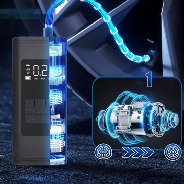 АВТОМОБИЛЬНЫЙ КОМПРЕССОР ЭЛЕКТРИЧЕСКИЙ НАСОС 12 В СВЕТОДИОД БЕСПРОВОДНОЙ