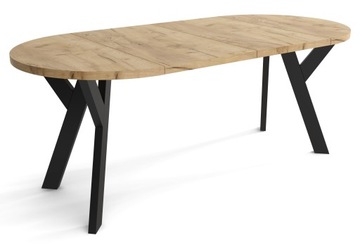 Stół Okrągły Rozkładany 90x190 LOFT Kuchni Salonu