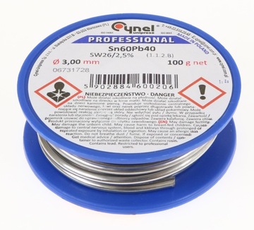 CYNA 3mm 100g SPOIWO LUTOWNICZE Z TOPNIKIEM CYNEL