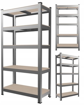 REGAŁ MAGAZYNOWY 5-POZIOMOWY GARAŻOWY METALOWY 180x90x30 875kg
