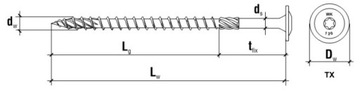 СТОЛЯРНЫЕ ВИНТЫ 8x80 TORX 50 шт.