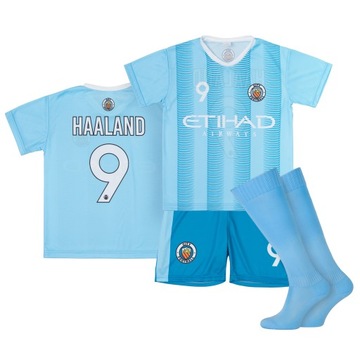 Komplet / strój piłkarski + getry HAALAND MANCHESTER CITY 7 rozm. 158