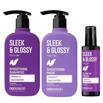CHANTAL Zestaw Szampon Maska Krem do włosów SLEEK & GLOSSY 2x375ml + 100ml