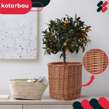 2x плетеные покрытие натуральная плетеная корзина цветы для корзины