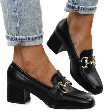 Черные женские туфли на каблуке, размер 77-460, размер 38.