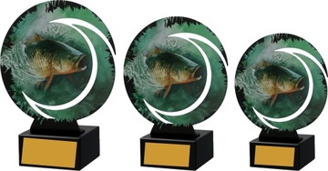 Trofea karpiowe wędkarstwo KARP zestaw statuetek 3szt opis 22,20,18cm metal
