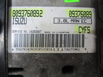 ISUZU TROOPER JEDNOTKA ŘÍZENÍ 8093760892