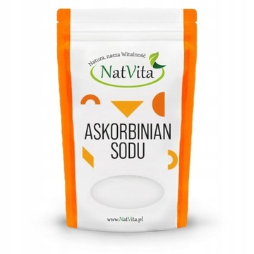 Askorbinian Sodu Witamina C E301 Suplement Czysty Spożywczy 500g NatVita