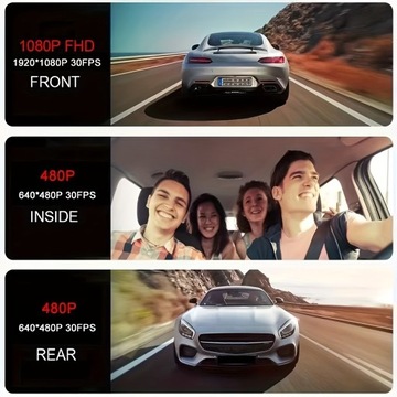 3-канальная передняя и задняя внутренняя автомобильная камера, автомобильная камера 1080P с ИК и ночным видением,