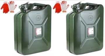 2x Kanistry metalowe 20L do paliwa ropy benzyny