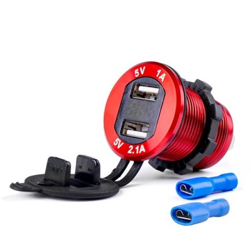 GNIAZDO SAMOCHODOWE ŁADOWARKA 2x USB WOLTOMIERZ