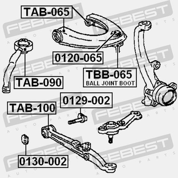 САЙЛЕНТБЛОК ПЕРЕДНИЙ ВЕРХНЕГО РЫЧАГА ПЕРЕДНИЙ FEBEST TAB-100
