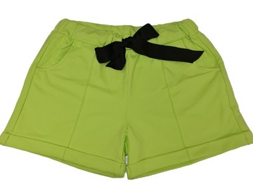 La..mu eleganckie spodenki dresowe zielone L/XL-3