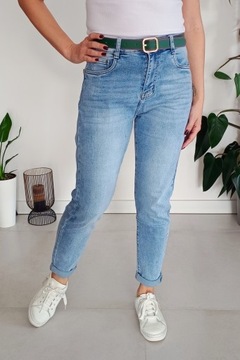 MS7 FASHIONABLE M.SARA Джинсы-бойфренды Mom Fit С ПОЯСОМ М / 38