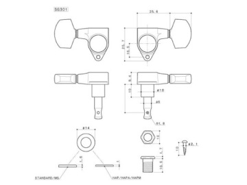 GOTOH SG301-04 MG-T замковые ключи (CR,3+3)