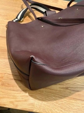 Zara torba burgund klamra shopper