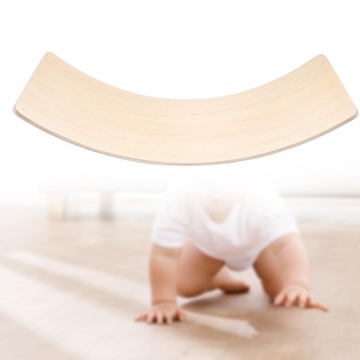 Деревянная доска для баланса. Обучение йоге. Светлое дерево.