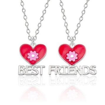 ŁAŃCUSZKI ZESTAW 2szt BFF SET SERCA DZIEWCZĘCE