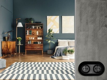 РОЗЕТКА LOFT 230В С ШТЫРЬКОМ ЧЕРНАЯ JLM БЕЗ РАМКИ ФРАНЦУЗСКИЙ РЕТРО ЛЮКС