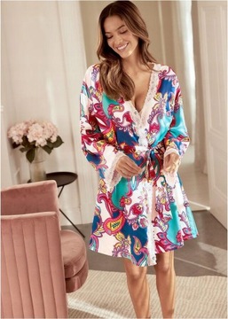 36 KIMONO SATYNOWY SZLAFROK Bonprix