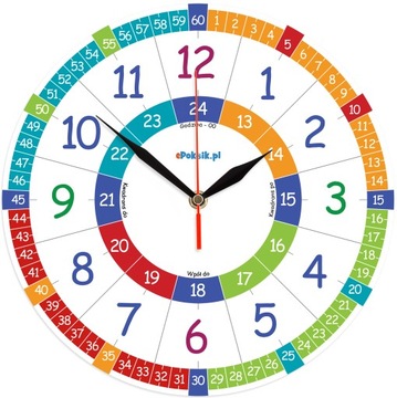 MS Edukacyjny zegar ścienny dla dzieci Bezgłośny mechanizm (L2)