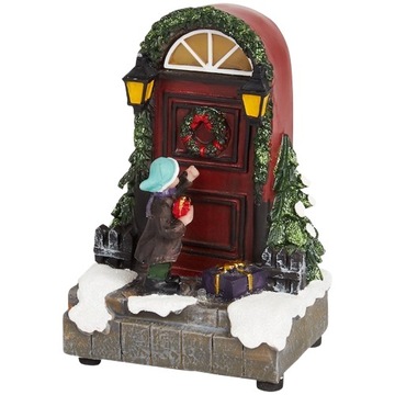 ŚWIĄTECZNA SCENKA LED CHŁOPIEC Z PREZENTEM MAGIC VILLAGE