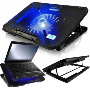 CICHA PODSTAWKA PODKŁADKA CHŁODZĄCA POD LAPTOP 15-17,3 REGULACJA NACHYLENIA