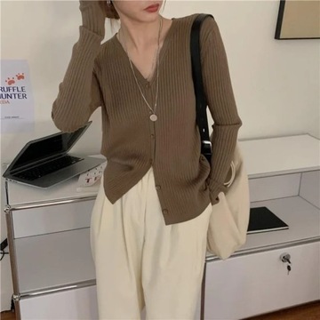 Cardigan Women Sweater Summer S-3XL Solid Simple A