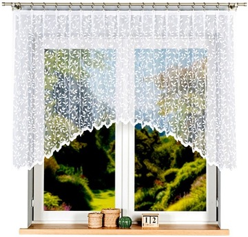 Жаккардовая штора ЗУЗАННА 500х230см прямая с цветами (готовая) с окантовкой