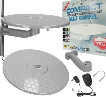 Antena DVB-T DVBT Compact WIEDYSKA dookólna SZARA