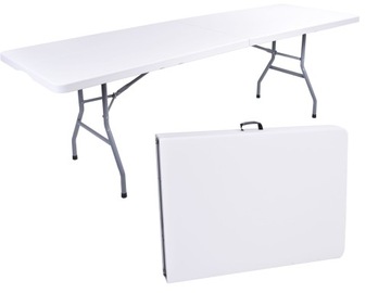 Стол белый складной в чемодан 240 см белый Ширина: 75